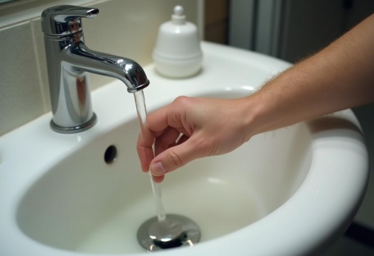 Slow-draining sink signaling a full septic tank